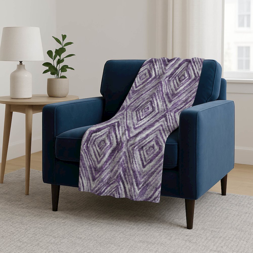 Premium Machine Washable ASB781 Purple 50" x 70" Sherpa Throw Blanket. Picture 5