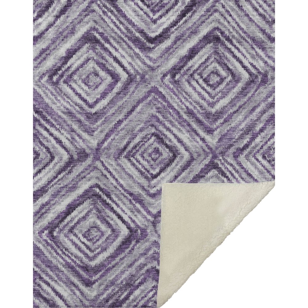 Premium Machine Washable ASB781 Purple 50" x 70" Sherpa Throw Blanket. Picture 1