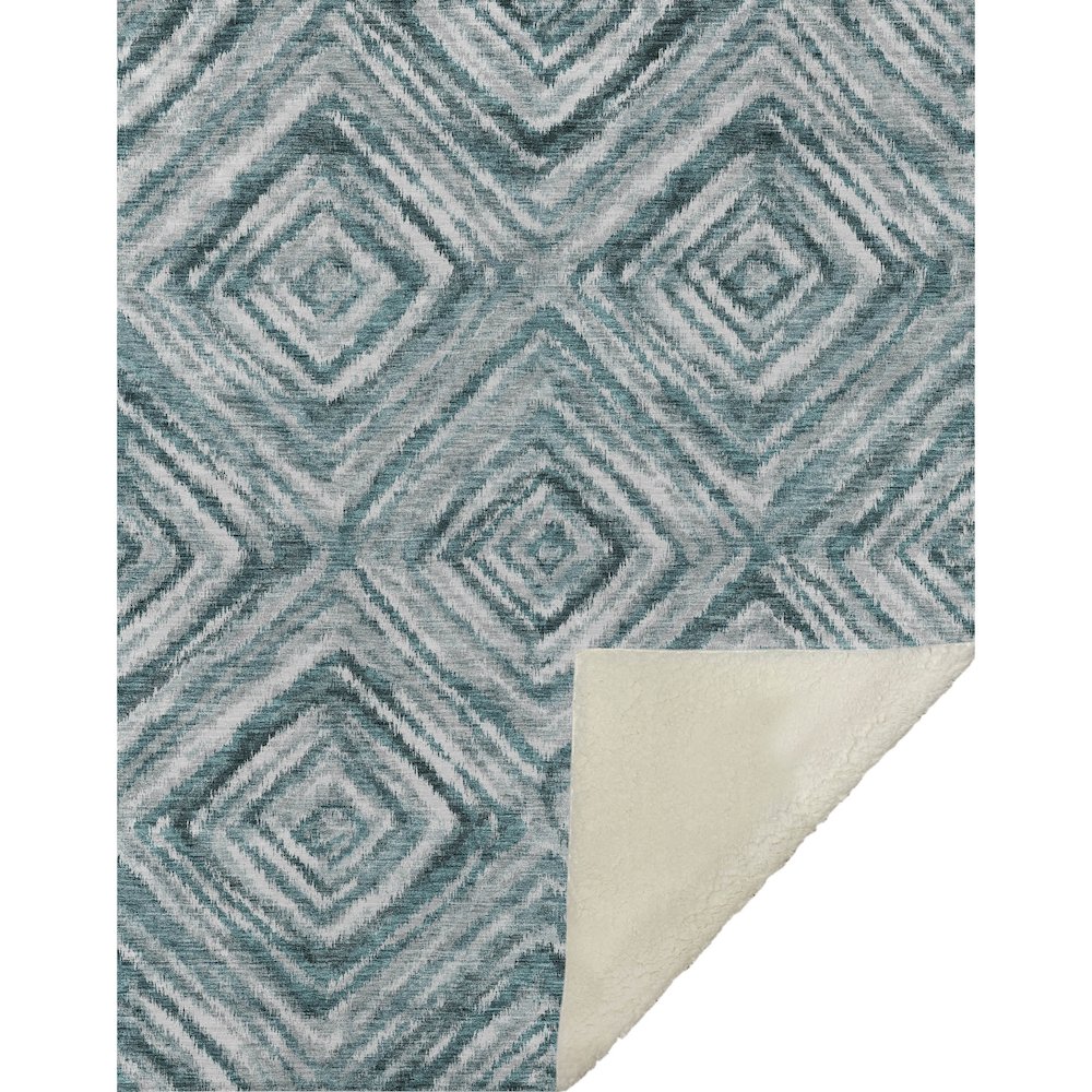 Premium Machine Washable ASB781 Teal 50" x 70" Sherpa Throw Blanket. Picture 1