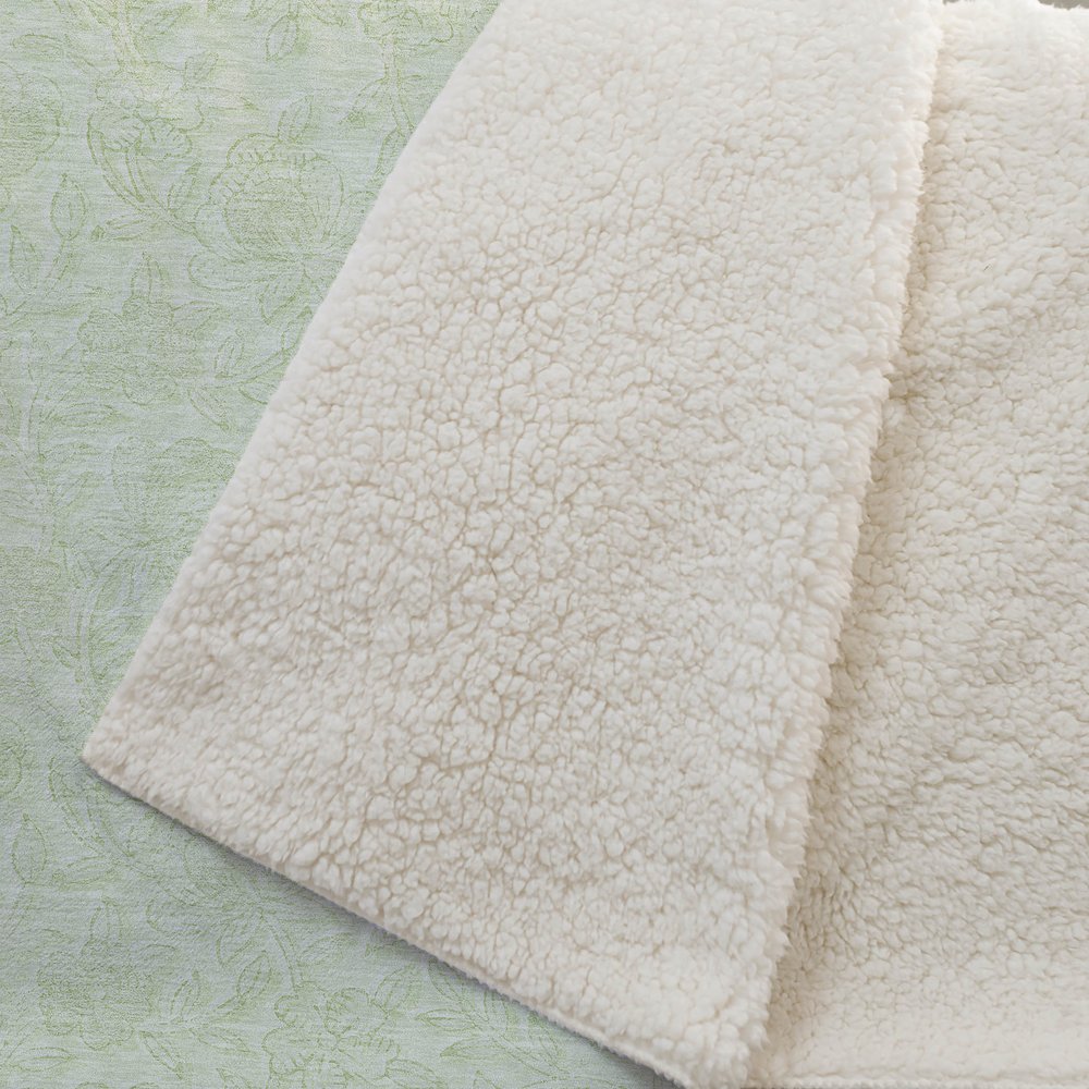 Premium Machine Washable ASB782 Aloe 50" x 70" Sherpa Throw Blanket. Picture 2