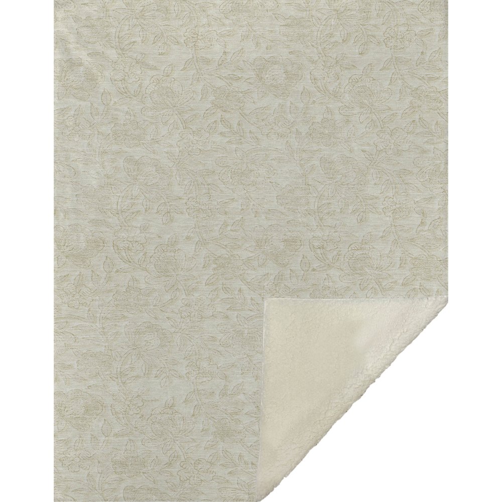 Premium Machine Washable ASB782 Ivory 50" x 70" Sherpa Throw Blanket. Picture 1