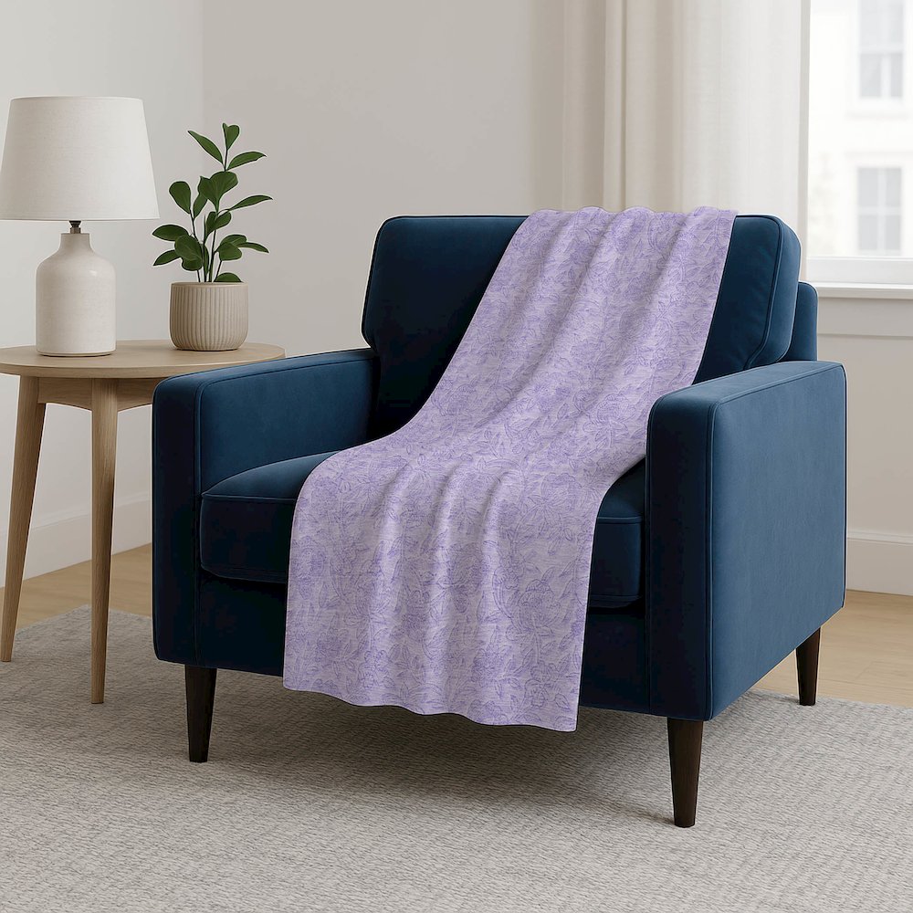Premium Machine Washable ASB782 Lilac 50" x 70" Sherpa Throw Blanket. Picture 5