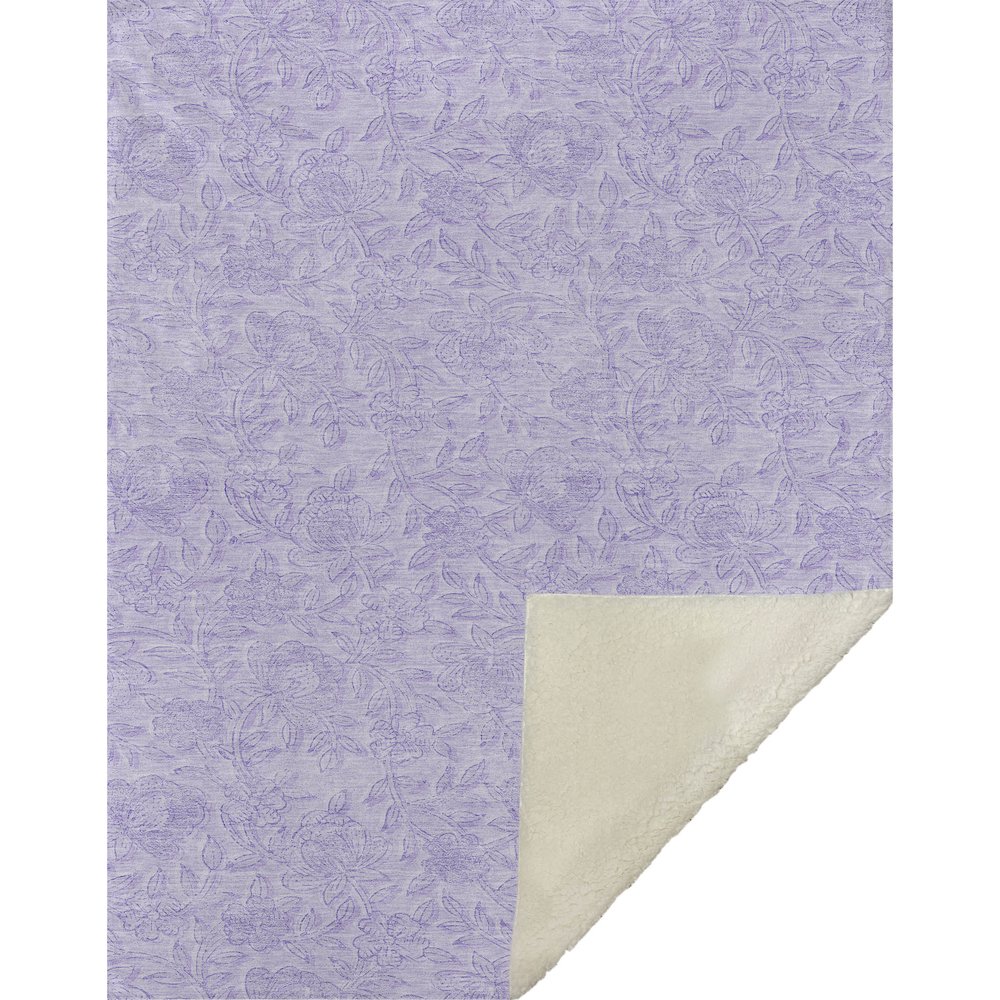 Premium Machine Washable ASB782 Lilac 50" x 70" Sherpa Throw Blanket. Picture 1