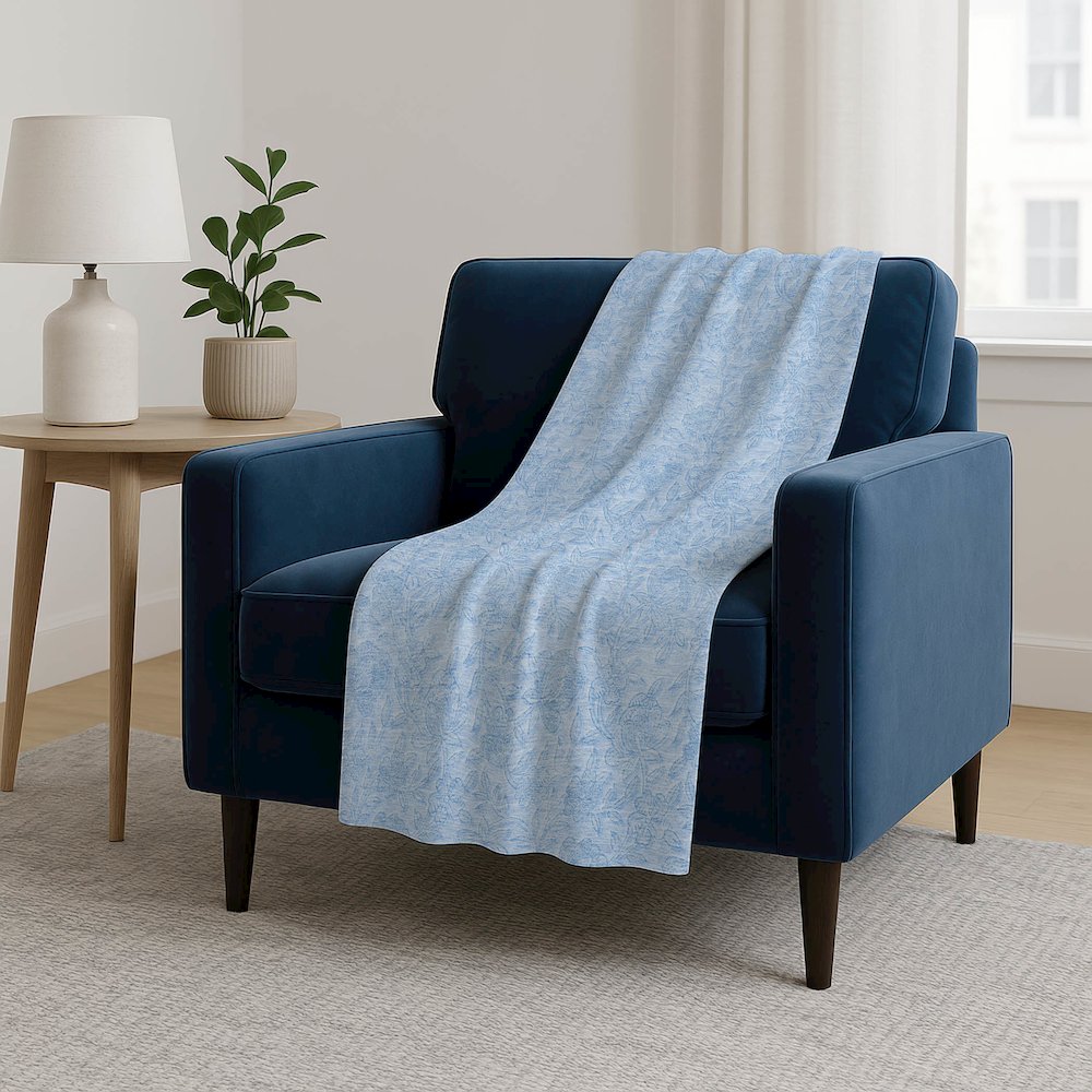 Premium Machine Washable ASB782 Sky 50" x 70" Sherpa Throw Blanket. Picture 5