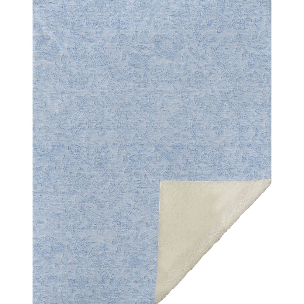 Premium Machine Washable ASB782 Sky 50" x 70" Sherpa Throw Blanket. Picture 1
