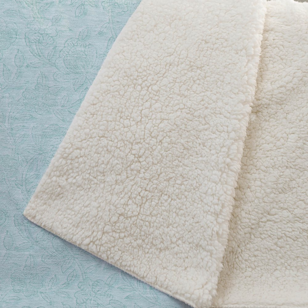 Premium Machine Washable ASB782 Teal 50" x 70" Sherpa Throw Blanket. Picture 2