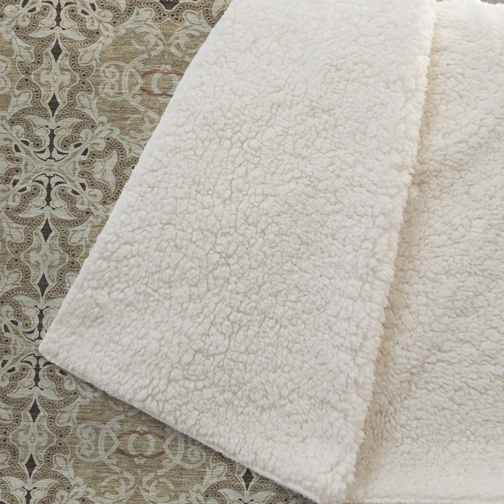 Premium Machine Washable ASB783 Brown 50" x 70" Sherpa Throw Blanket. Picture 2