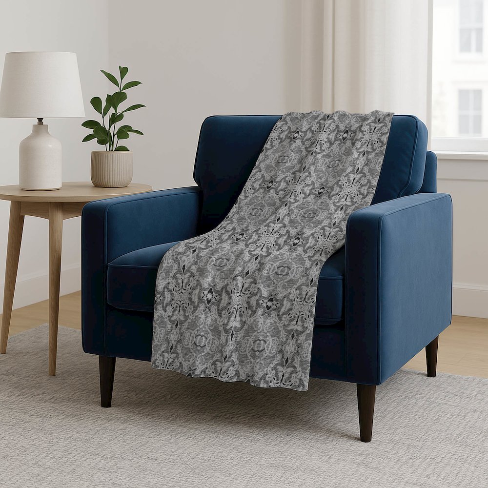 Premium Machine Washable ASB783 Gray 50" x 70" Sherpa Throw Blanket. Picture 5