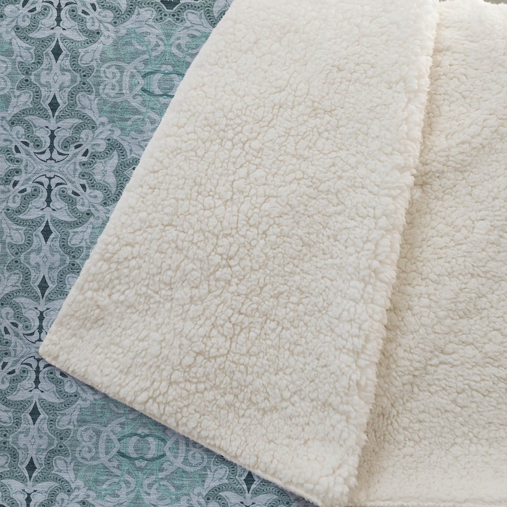 Premium Machine Washable ASB783 Teal 50" x 70" Sherpa Throw Blanket. Picture 2