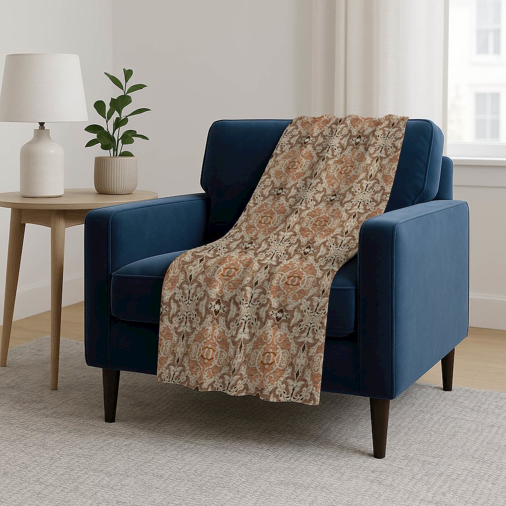 Premium Machine Washable ASB783 Terracotta 50" x 70" Sherpa Throw Blanket. Picture 5