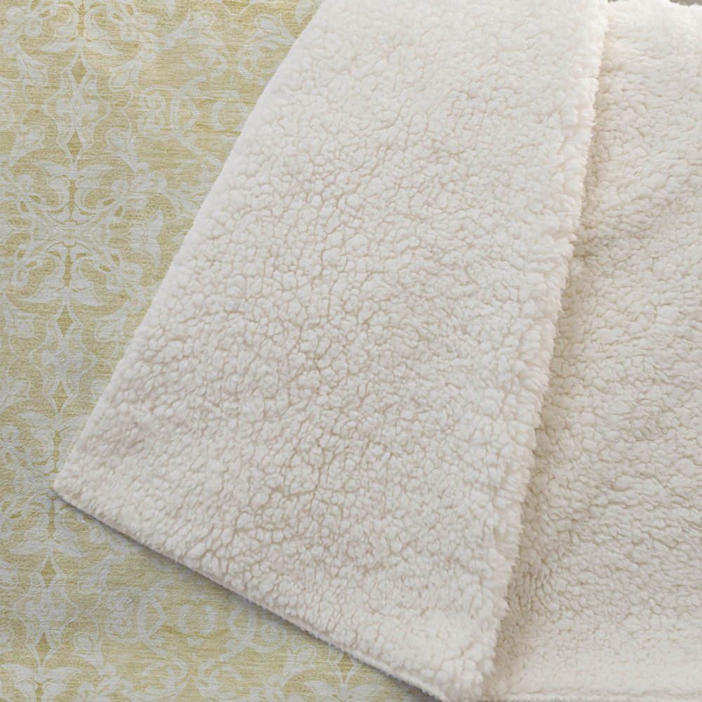 Premium Machine Washable ASB784 Gold 50" x 70" Sherpa Throw Blanket. Picture 2