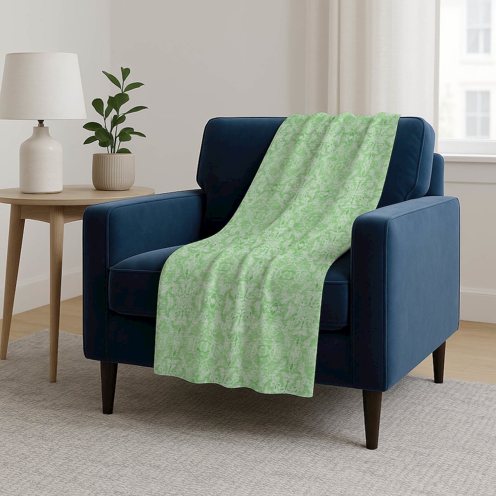 Premium Machine Washable ASB784 Lime 50" x 70" Sherpa Throw Blanket. Picture 5