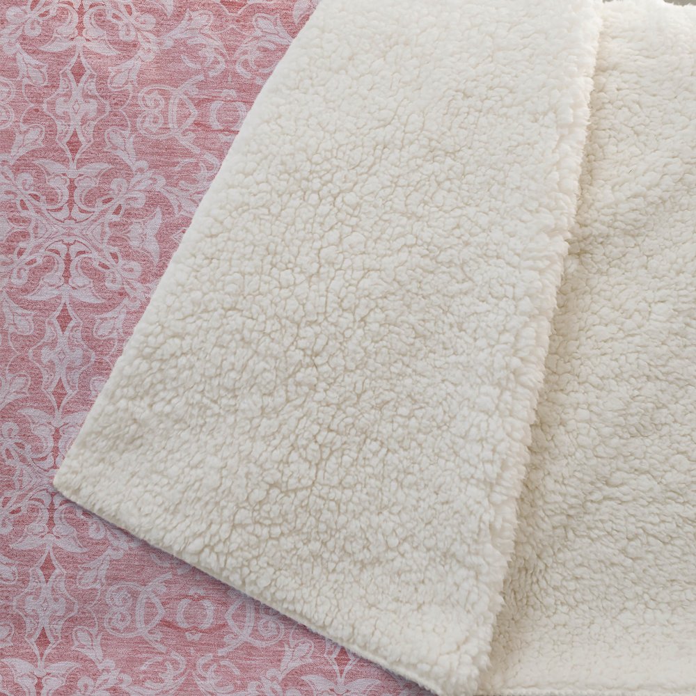 Premium Machine Washable ASB784 Pink 50" x 70" Sherpa Throw Blanket. Picture 2