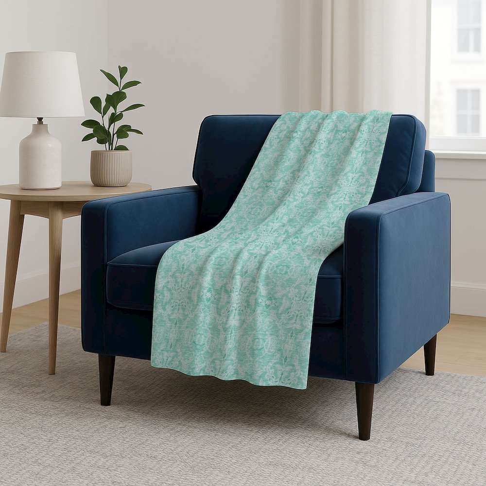 Premium Machine Washable ASB784 Turquoise 50" x 70" Sherpa Throw Blanket. Picture 5