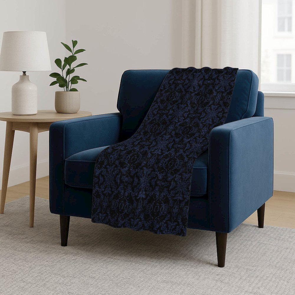 Premium Machine Washable ASB785 Blue 50" x 70" Sherpa Throw Blanket. Picture 5