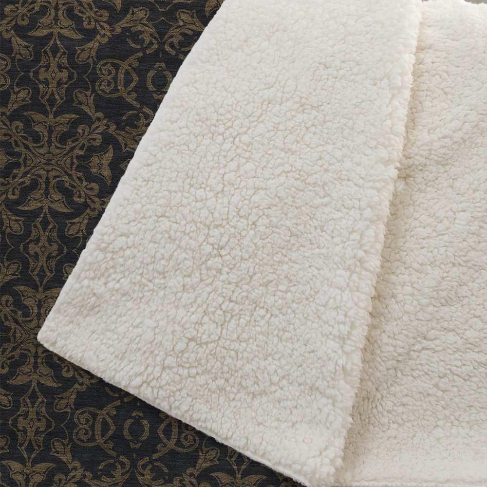 Premium Machine Washable ASB785 Brown 50" x 70" Sherpa Throw Blanket. Picture 2