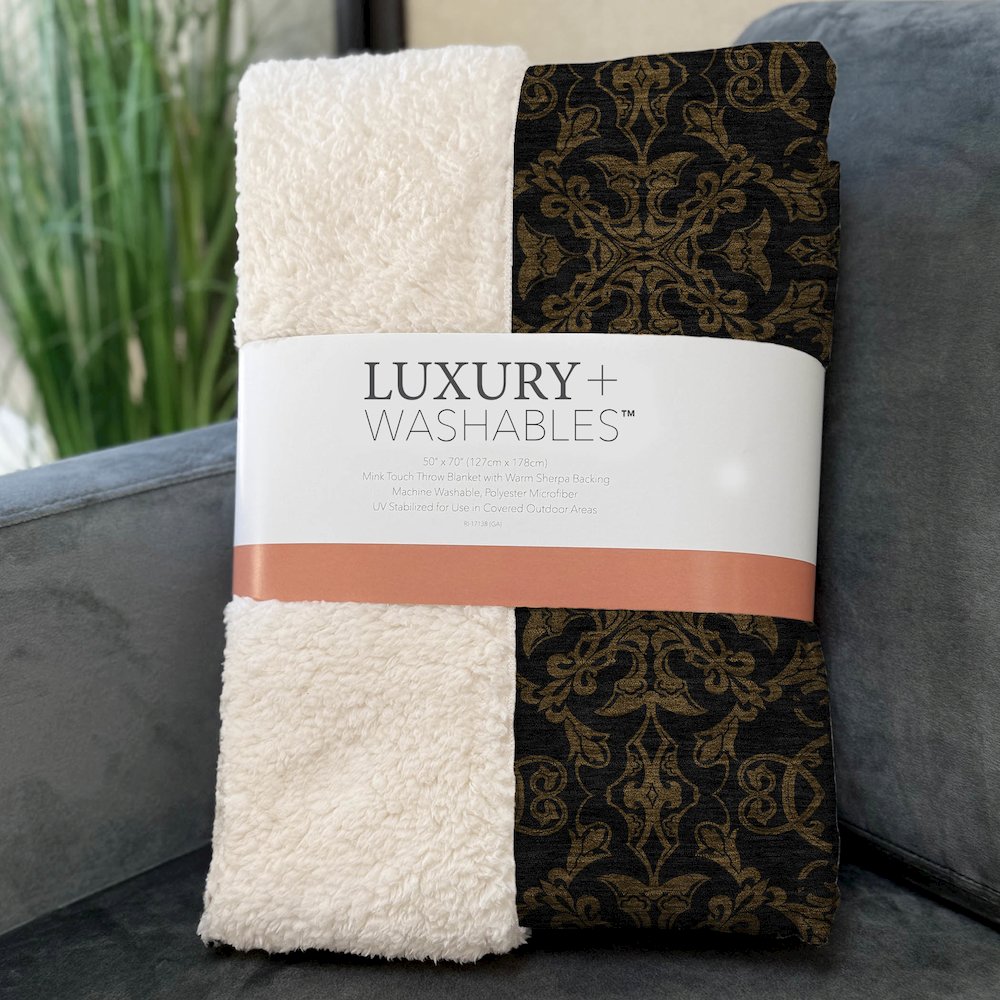 Premium Machine Washable ASB785 Brown 50" x 70" Sherpa Throw Blanket. Picture 3