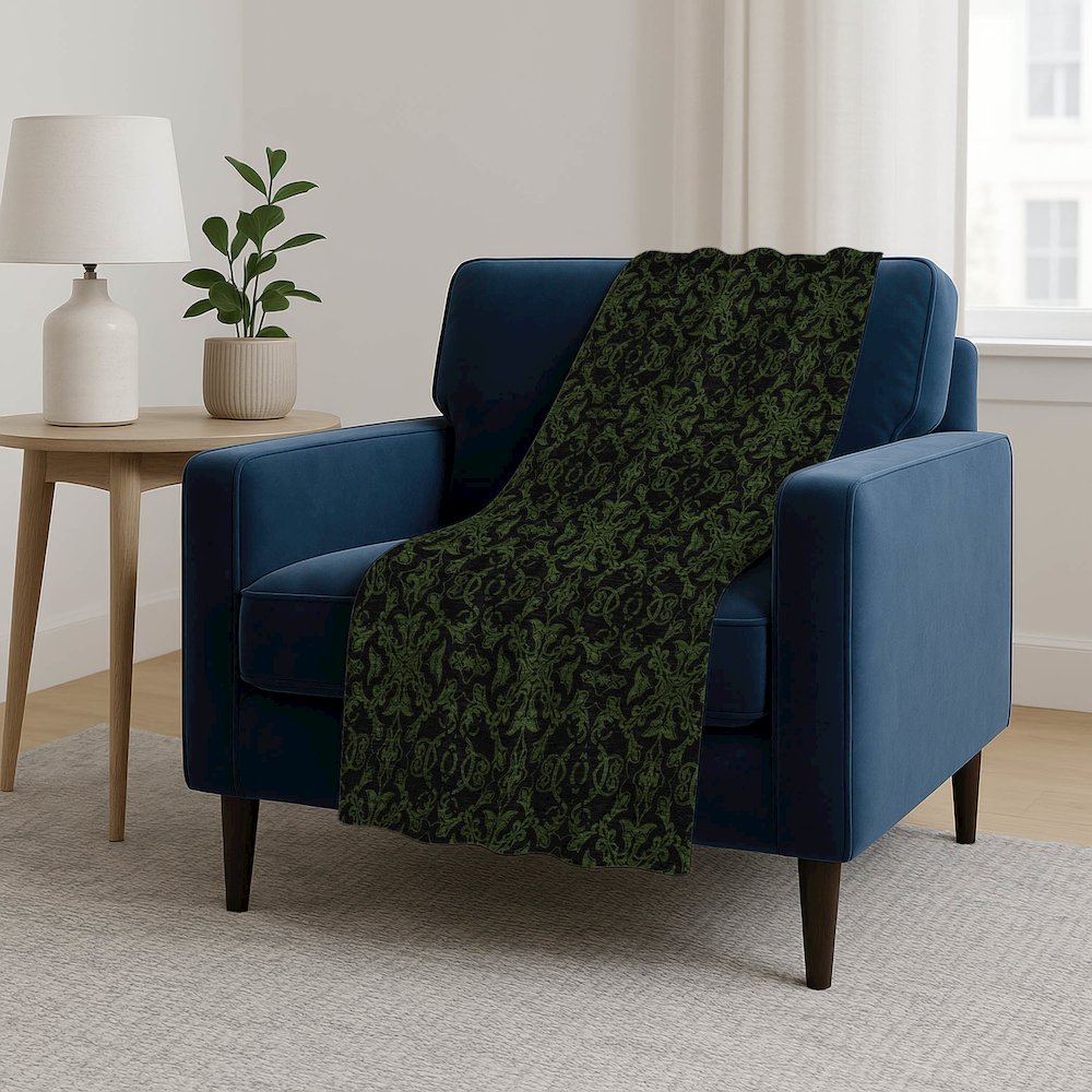 Premium Machine Washable ASB785 Olive 50" x 70" Sherpa Throw Blanket. Picture 5