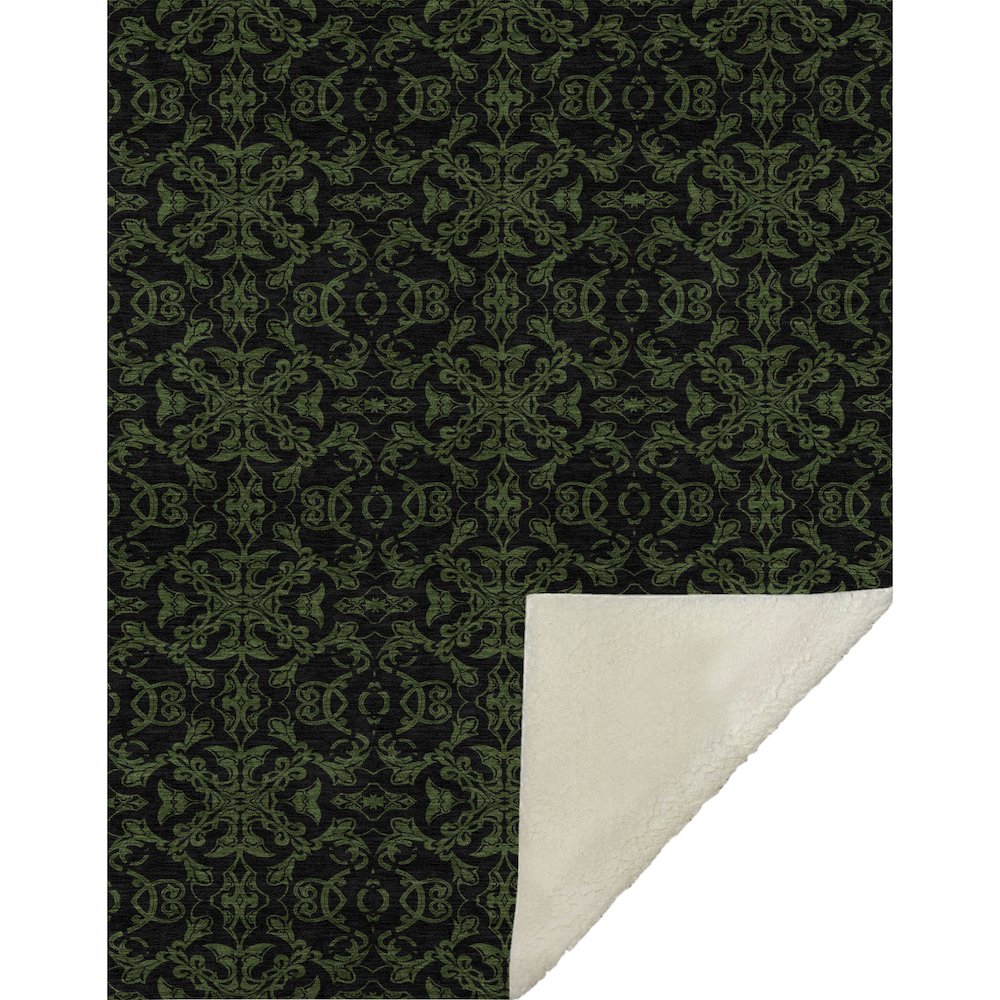 Premium Machine Washable ASB785 Olive 50" x 70" Sherpa Throw Blanket. Picture 1