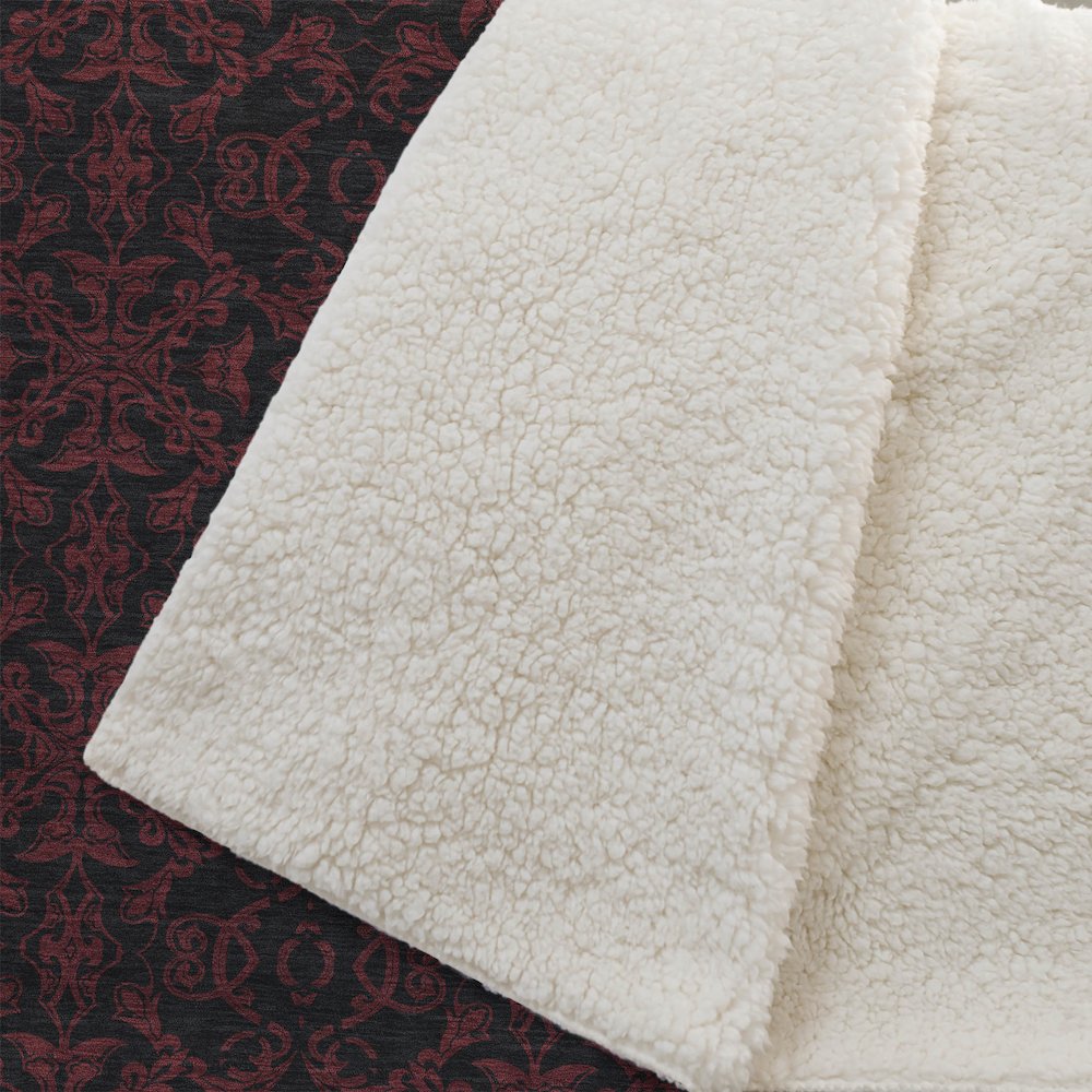 Premium Machine Washable ASB785 Red 50" x 70" Sherpa Throw Blanket. Picture 2