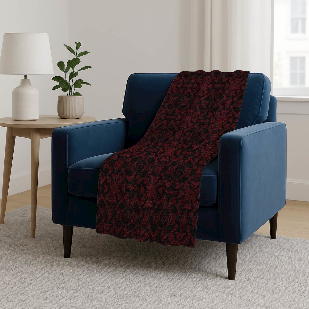 Premium Machine Washable ASB785 Red 50" x 70" Sherpa Throw Blanket. Picture 5