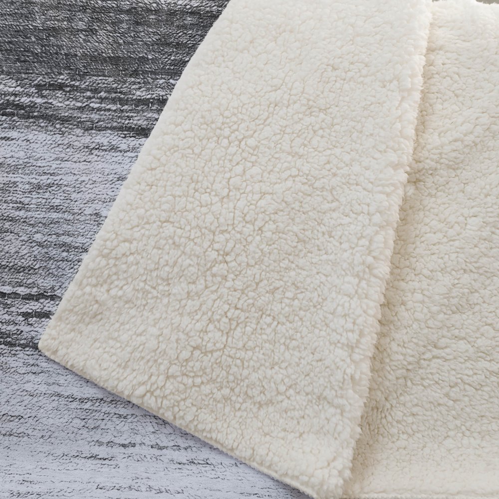 Premium Machine Washable ASB786 Gray 50" x 70" Sherpa Throw Blanket. Picture 2