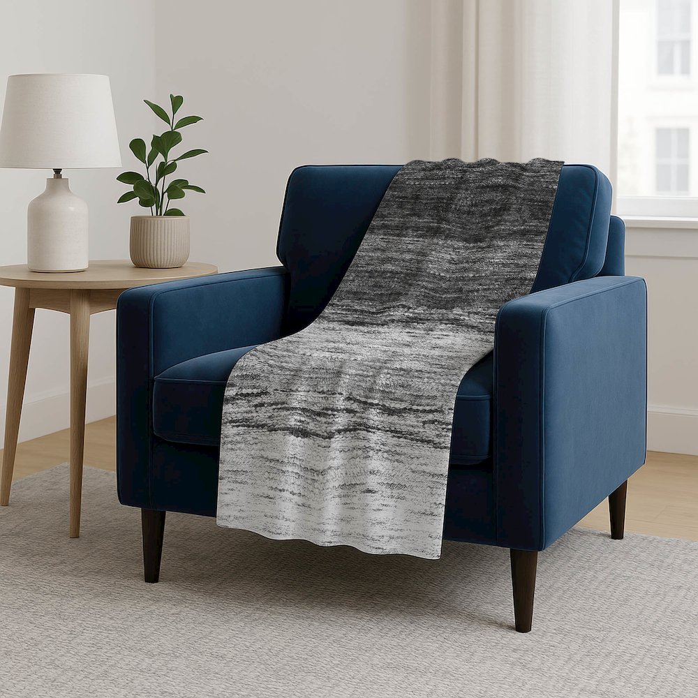 Premium Machine Washable ASB786 Gray 50" x 70" Sherpa Throw Blanket. Picture 5