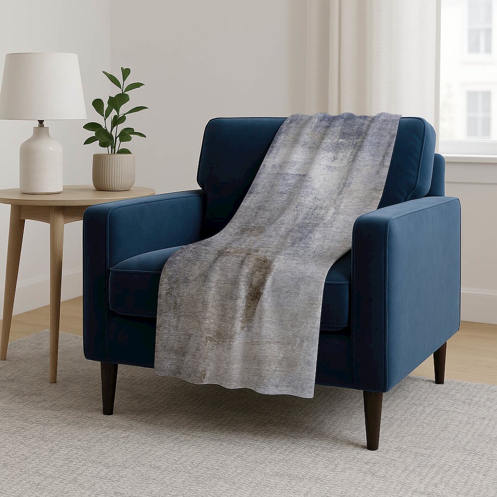 Premium Machine Washable ASB787 Blue 50" x 70" Sherpa Throw Blanket. Picture 5
