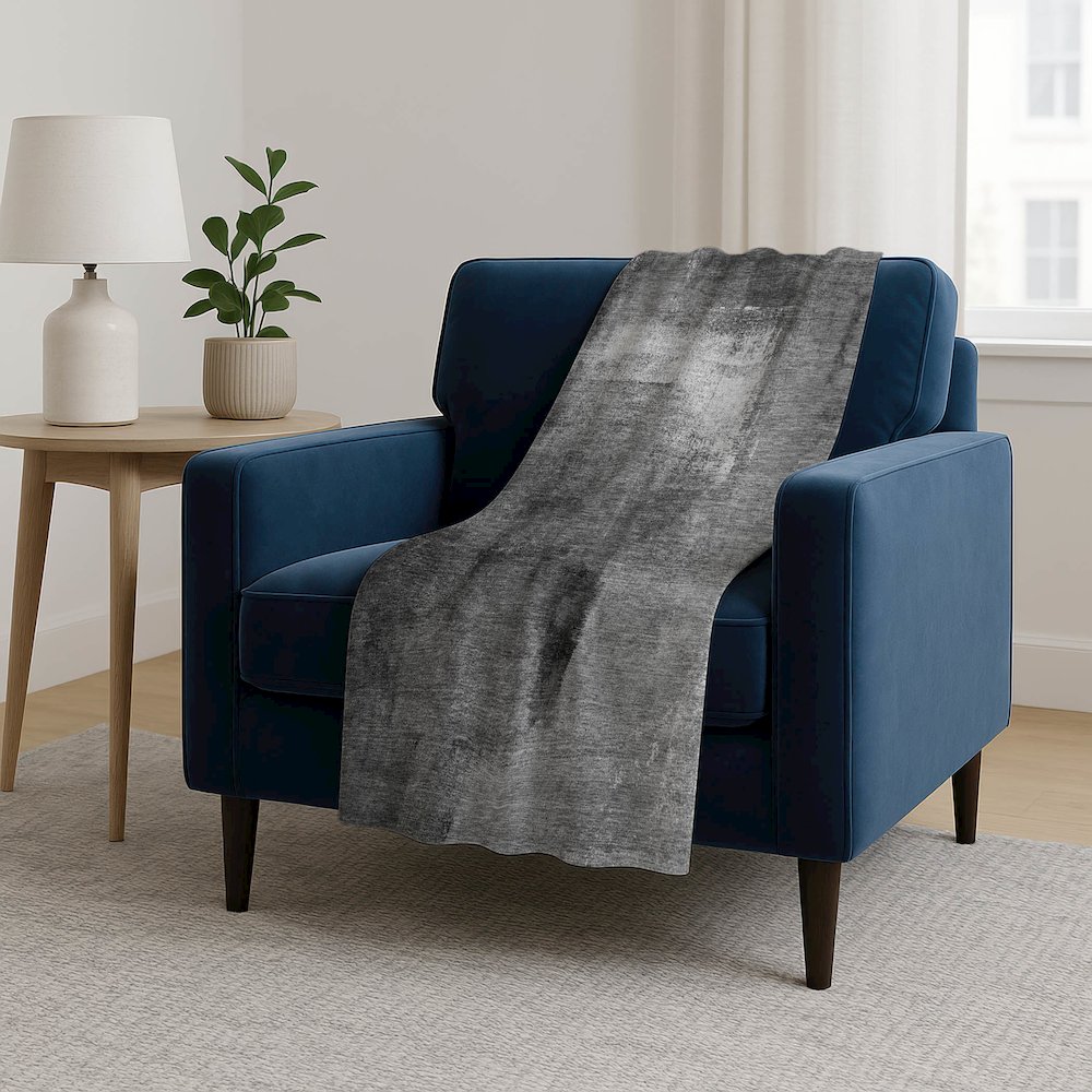 Premium Machine Washable ASB787 Gray 50" x 70" Sherpa Throw Blanket. Picture 5