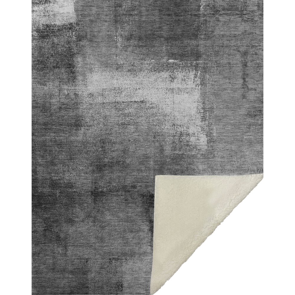 Premium Machine Washable ASB787 Gray 50" x 70" Sherpa Throw Blanket. Picture 1