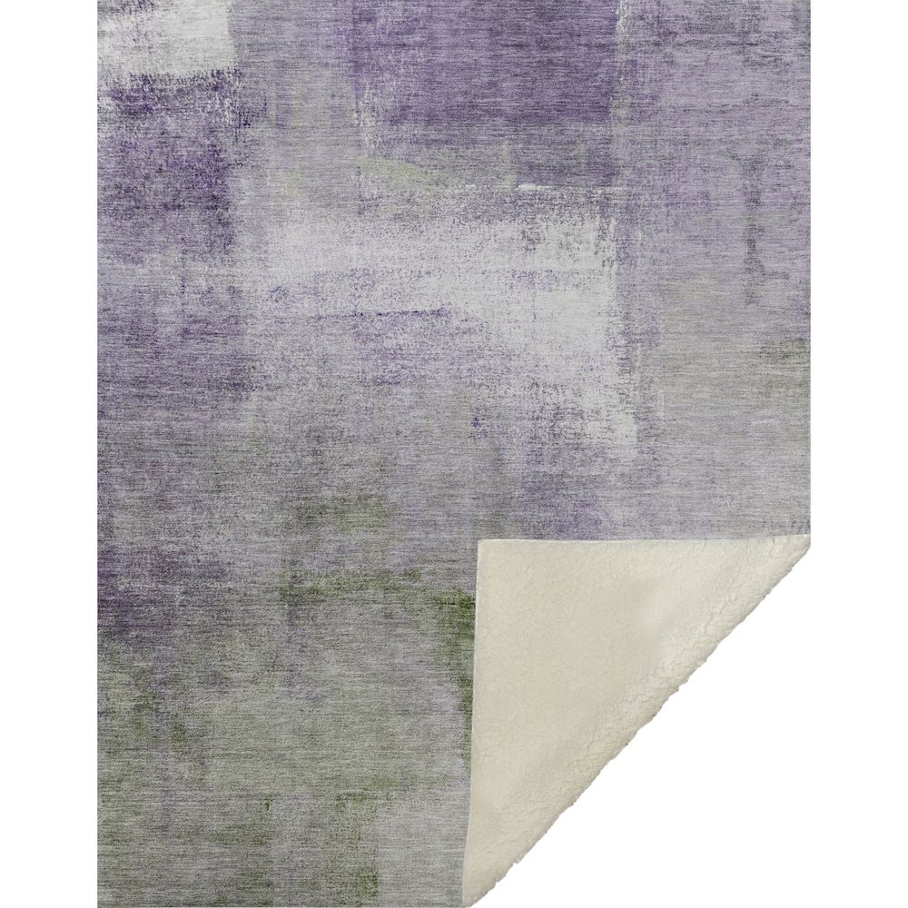 Premium Machine Washable ASB787 Purple 50" x 70" Sherpa Throw Blanket. Picture 1