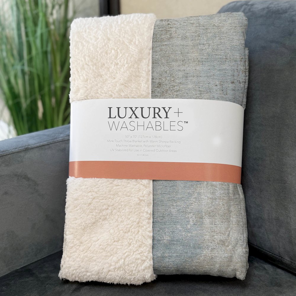 Premium Machine Washable ASB787 Taupe 50" x 70" Sherpa Throw Blanket. Picture 3