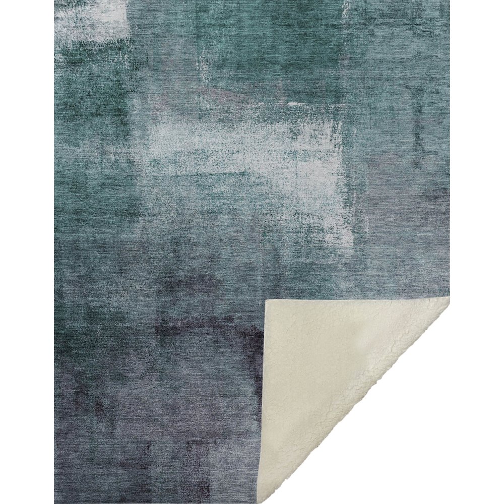 Premium Machine Washable ASB787 Teal 50" x 70" Sherpa Throw Blanket. Picture 1