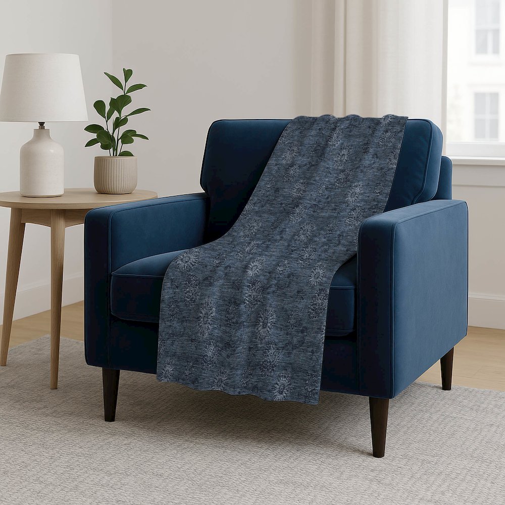 Premium Machine Washable ASB788 Blue 50" x 70" Sherpa Throw Blanket. Picture 5
