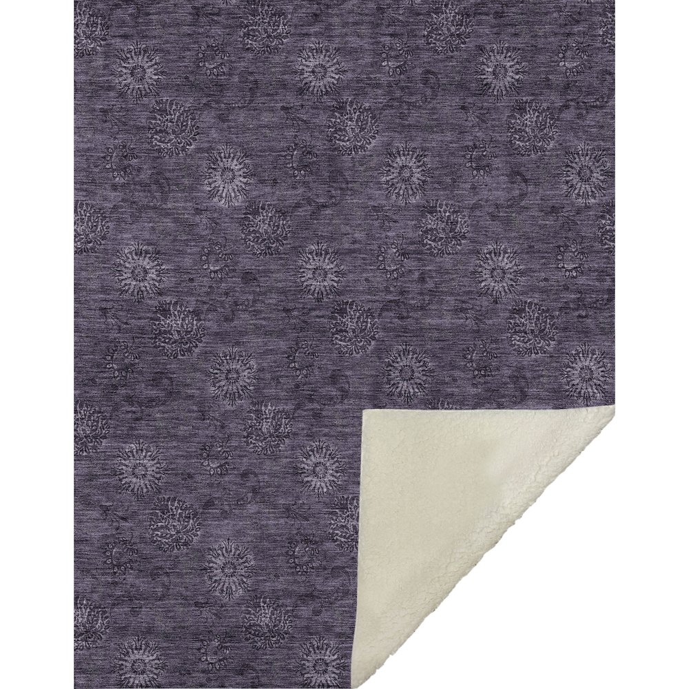 Premium Machine Washable ASB788 Eggplant 50" x 70" Sherpa Throw Blanket. Picture 1