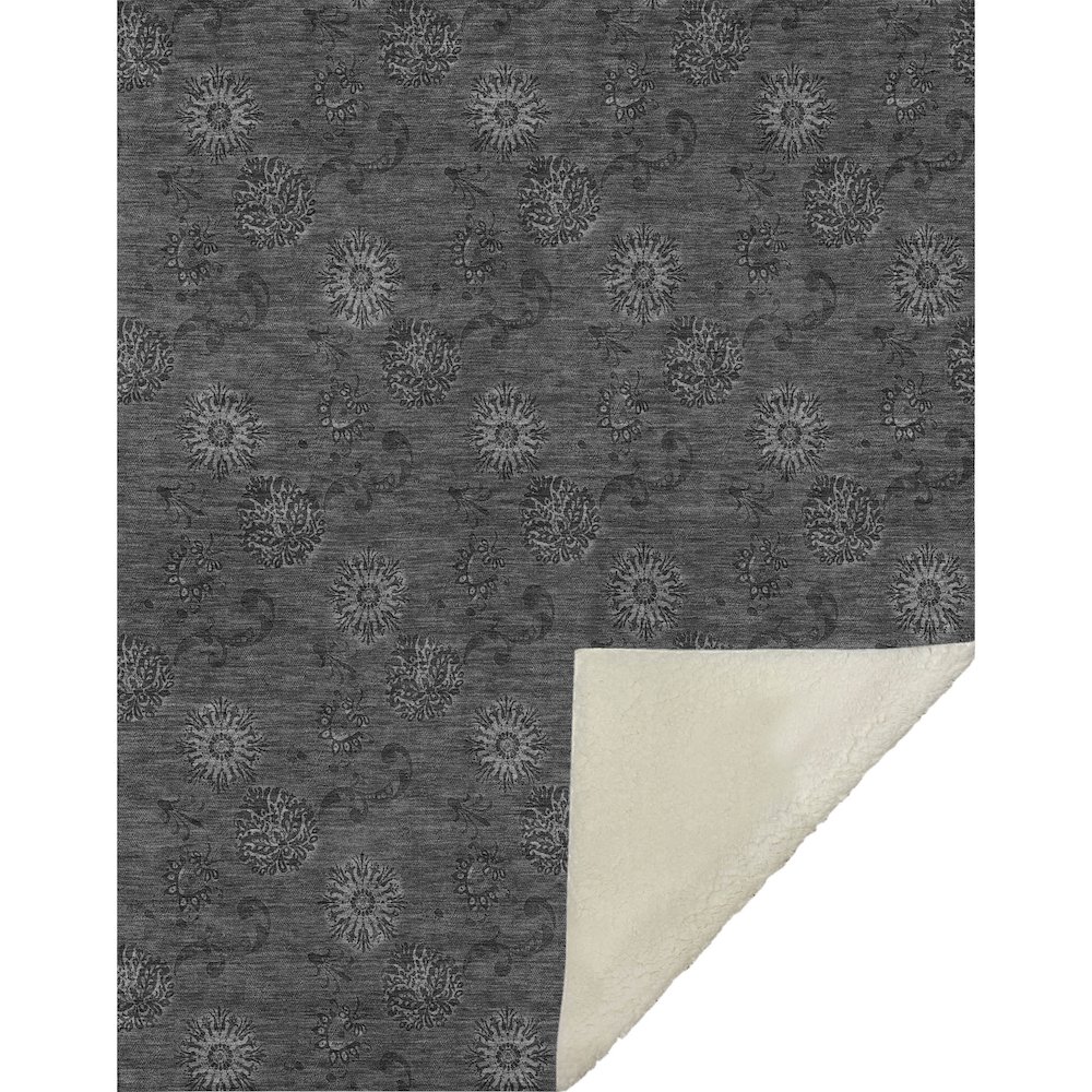 Premium Machine Washable ASB788 Gray 50" x 70" Sherpa Throw Blanket. Picture 1