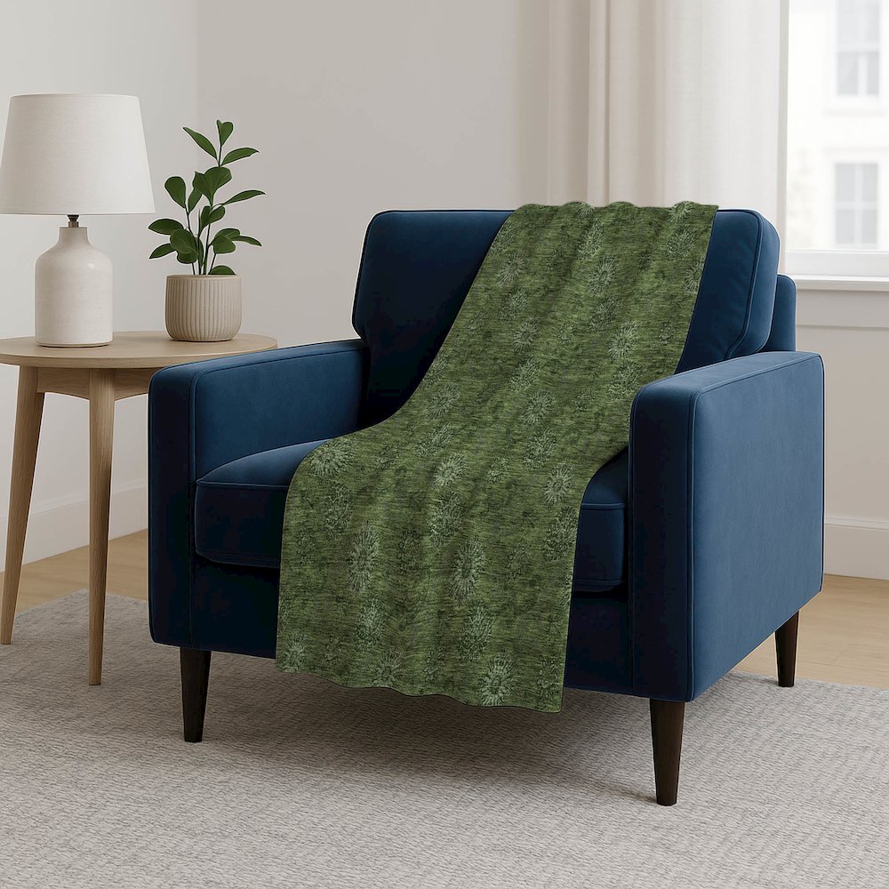 Premium Machine Washable ASB788 Olive 50" x 70" Sherpa Throw Blanket. Picture 5