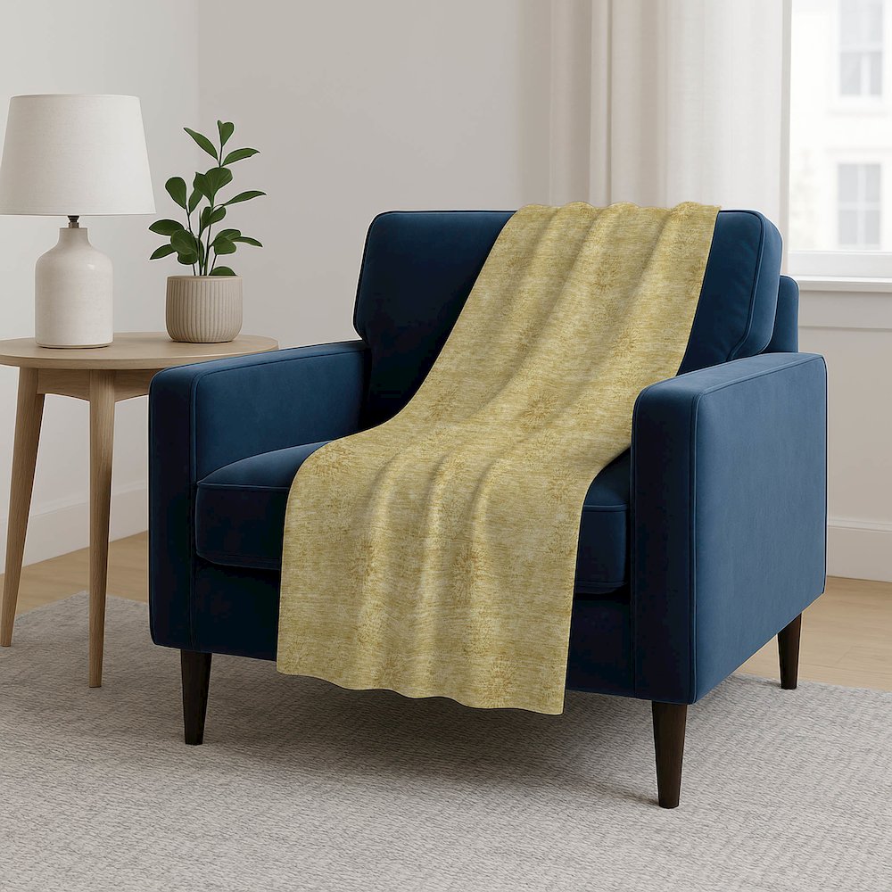 Premium Machine Washable ASB789 Gold 50" x 70" Sherpa Throw Blanket. Picture 5