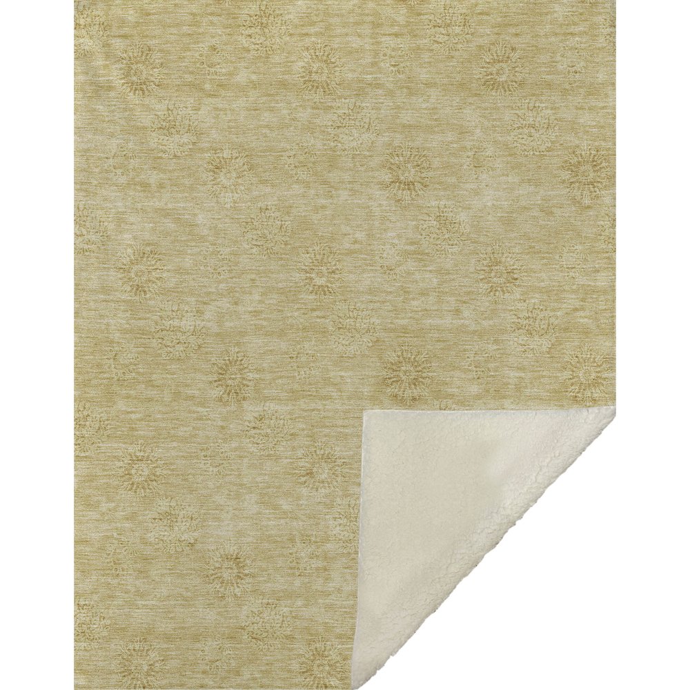 Premium Machine Washable ASB789 Gold 50" x 70" Sherpa Throw Blanket. Picture 1