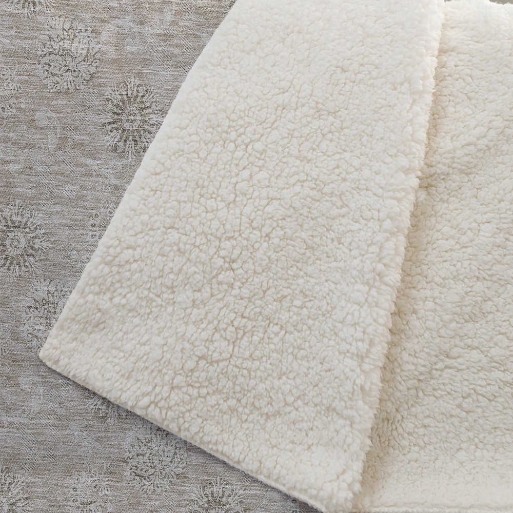 Premium Machine Washable ASB789 Khaki 50" x 70" Sherpa Throw Blanket. Picture 2