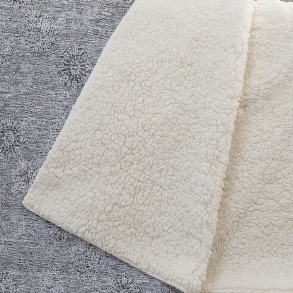 Premium Machine Washable ASB789 Pewter 50" x 70" Sherpa Throw Blanket. Picture 2