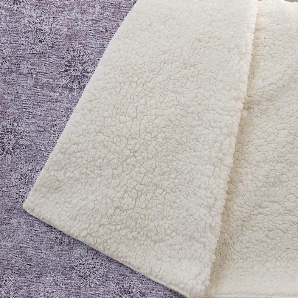 Premium Machine Washable ASB789 Plum 50" x 70" Sherpa Throw Blanket. Picture 2