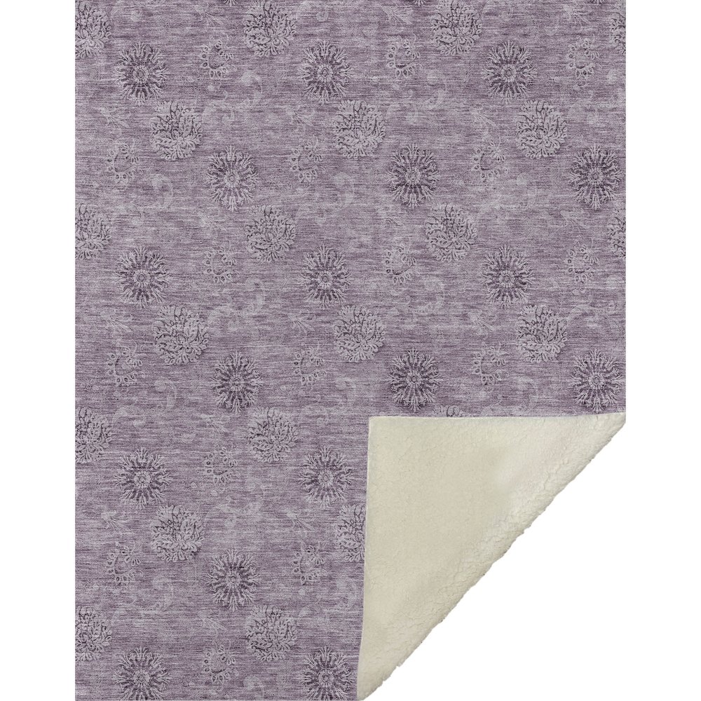 Premium Machine Washable ASB789 Plum 50" x 70" Sherpa Throw Blanket. Picture 1