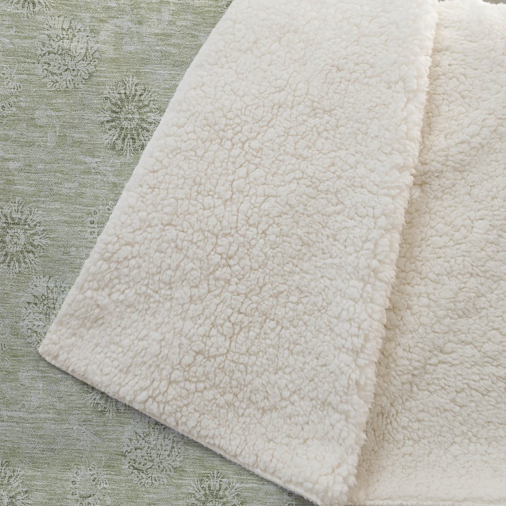Premium Machine Washable ASB789 Sage 50" x 70" Sherpa Throw Blanket. Picture 2