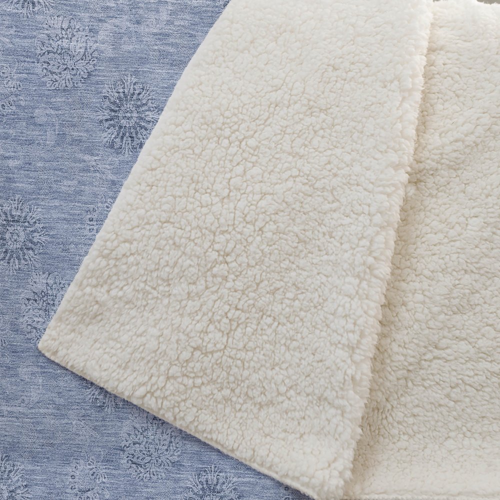 Premium Machine Washable ASB789 Sky 50" x 70" Sherpa Throw Blanket. Picture 2
