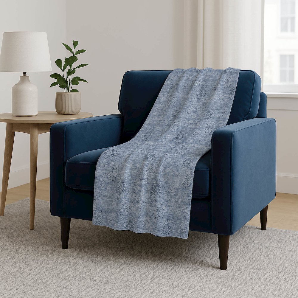Premium Machine Washable ASB789 Sky 50" x 70" Sherpa Throw Blanket. Picture 5