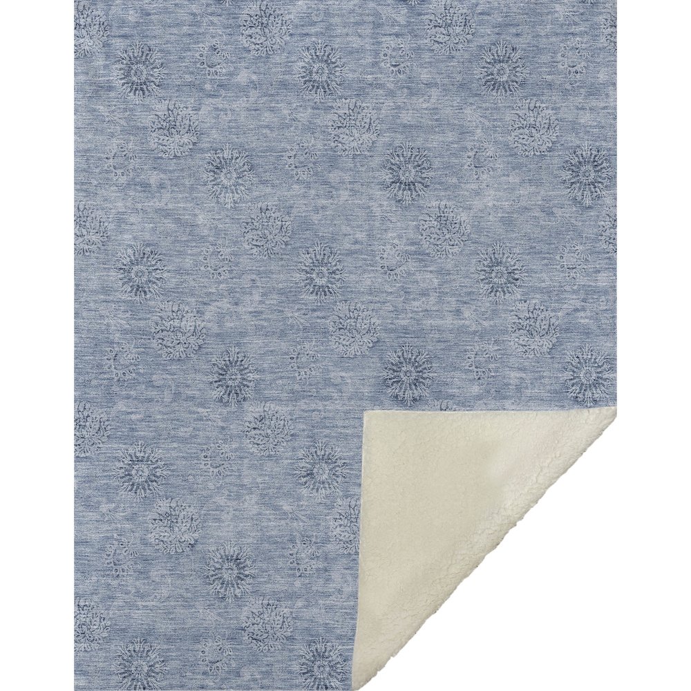 Premium Machine Washable ASB789 Sky 50" x 70" Sherpa Throw Blanket. Picture 1