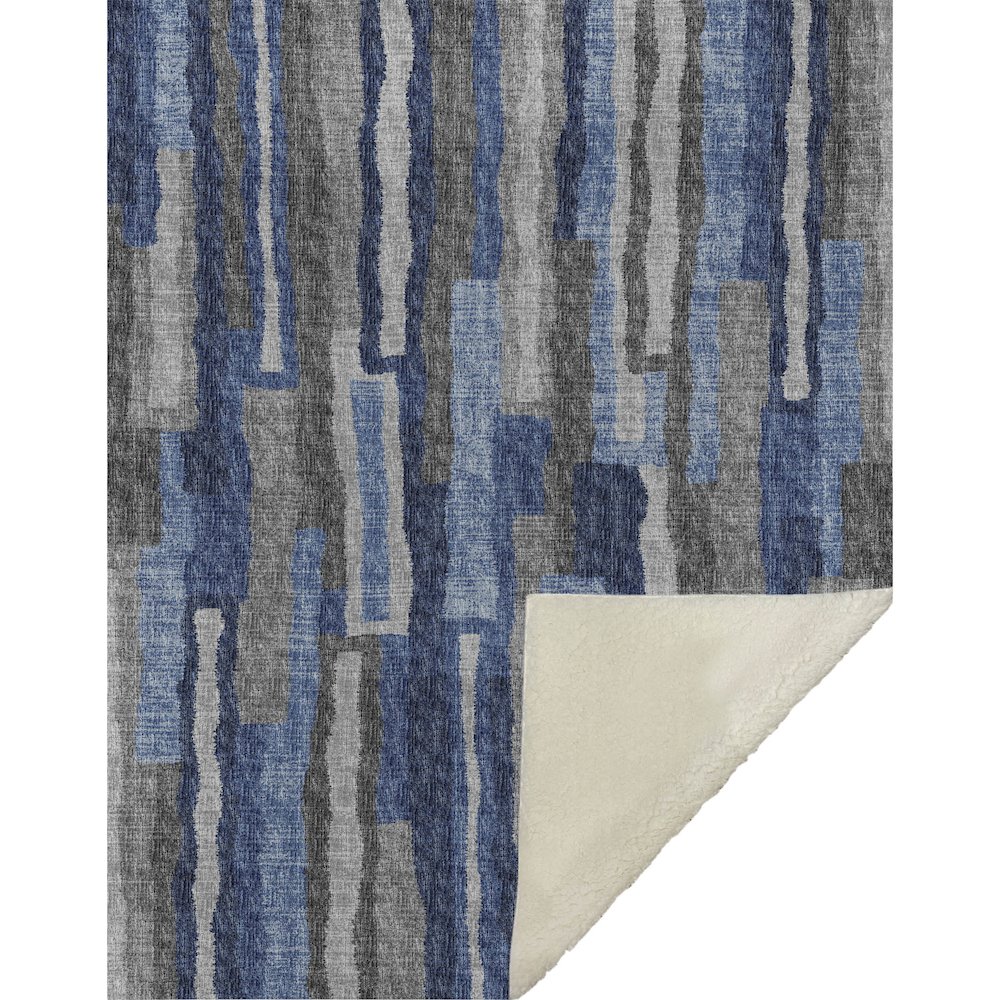 Premium Machine Washable ASB78 Blue 50" x 70" Sherpa Throw Blanket. Picture 1