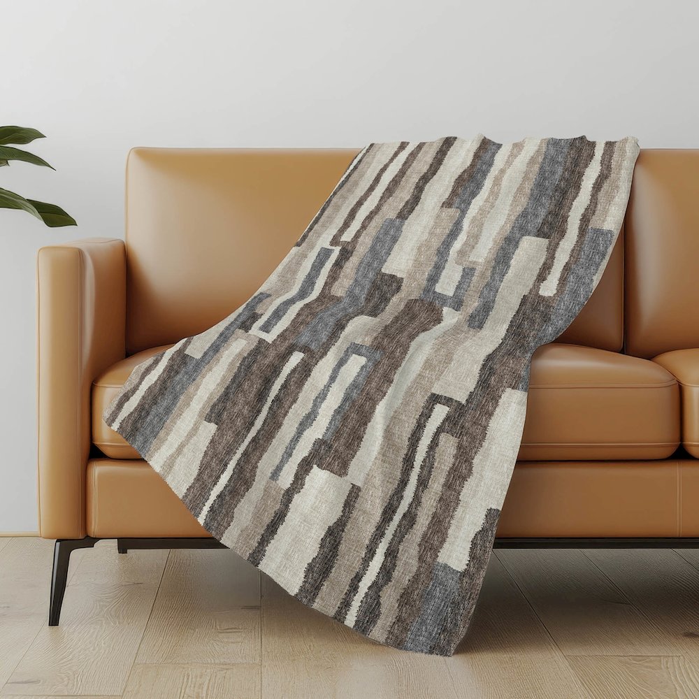 Premium Machine Washable ASB78 Earth 50" x 70" Sherpa Throw Blanket. Picture 4