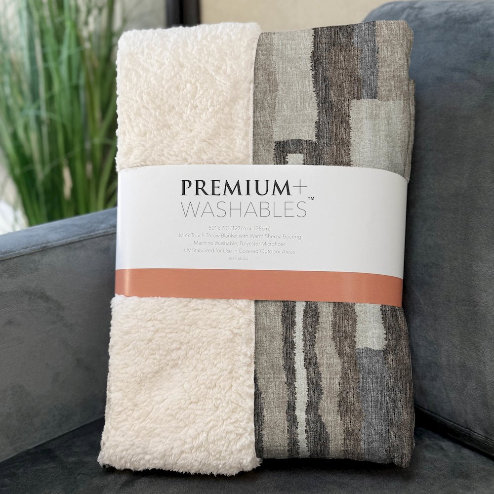Premium Machine Washable ASB78 Earth 50" x 70" Sherpa Throw Blanket. Picture 3